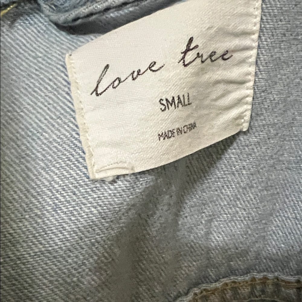 Love Tree Light Blue Distressed Denim Jacket - Picture 2 of 13